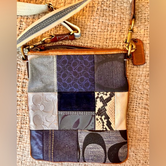 Coach Patchwork Denims/Metallics/Suede Crossbody Bag - Picture 9 of 9